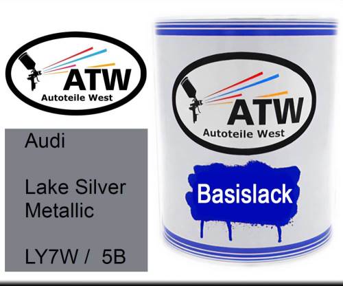 Audi, Lake Silver Metallic, LY7W /  5B: 1L Lackdose, von ATW Autoteile West.